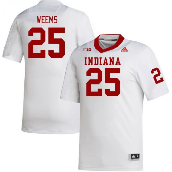 Sale - White Daniel Weems #25 Indiana Hoosiers Football Men Classic NCAA Jersey