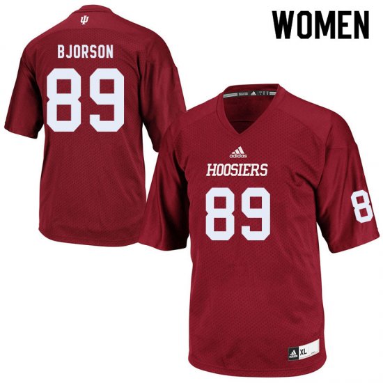 Sale - Crimson Matt Bjorson #89 Indiana Hoosiers Football Women Popular University Jersey