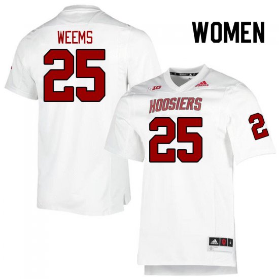 Sale - Retro Daniel Weems #25 Indiana Hoosiers Football Women Exquisite College Jersey