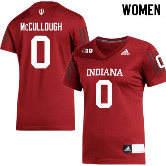 Sale - Crimson Dasan McCullough #0 Indiana Hoosiers Football Women Exquisite College Jersey