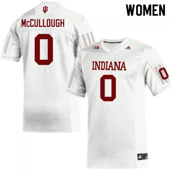 Sale - White Dasan McCullough #0 Indiana Hoosiers Football Women Popular University Jersey