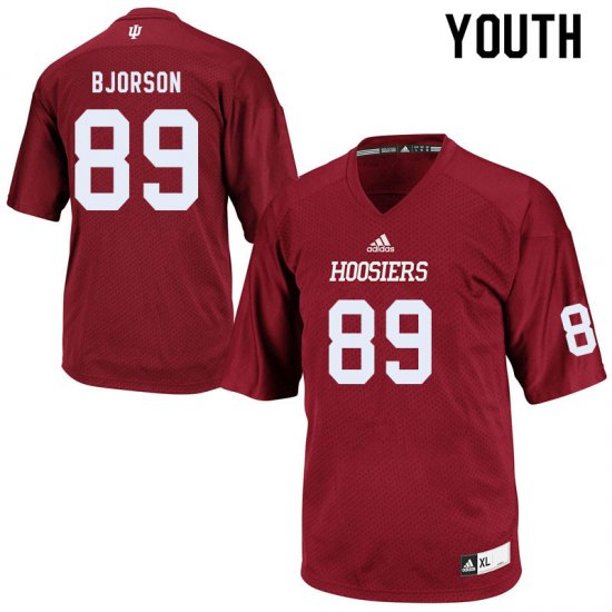 Sale - Crimson Matt Bjorson #89 Indiana Hoosiers Football Youth Exquisite College Jersey