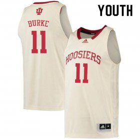 Sale - Cream Shaan Burke #11 Indiana Hoosiers Basketball Youth Classic NCAA Jersey