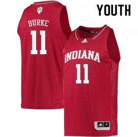 Sale - Crimson Shaan Burke #11 Indiana Hoosiers Basketball Youth Exquisite College Jersey