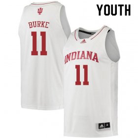 Sale - White Shaan Burke #11 Indiana Hoosiers Basketball Youth Exquisite College Jersey