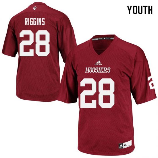 Sale - Crimson A\'Shon Riggins #28 Indiana Hoosiers Football Youth Exquisite College Jersey