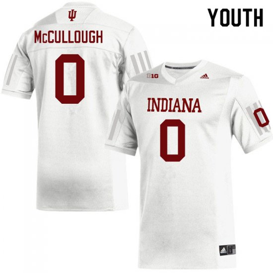 Sale - White Dasan McCullough #0 Indiana Hoosiers Football Youth Exquisite College Jersey