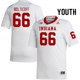 Sale - White Noah Bolticoff #66 Indiana Hoosiers Football Youth Exquisite College Jersey